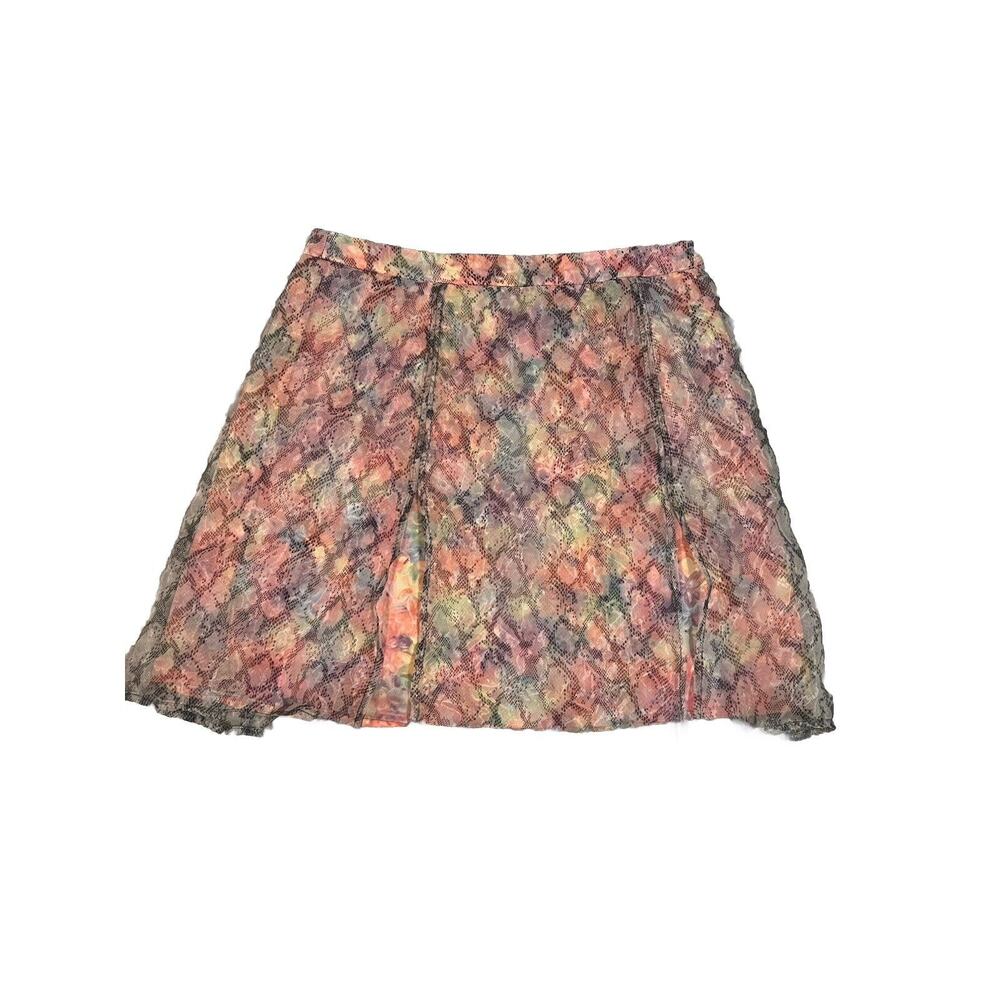 SHEIN X Colorful Multi Color Skirt Floral Pattern With Black Tool Sz L